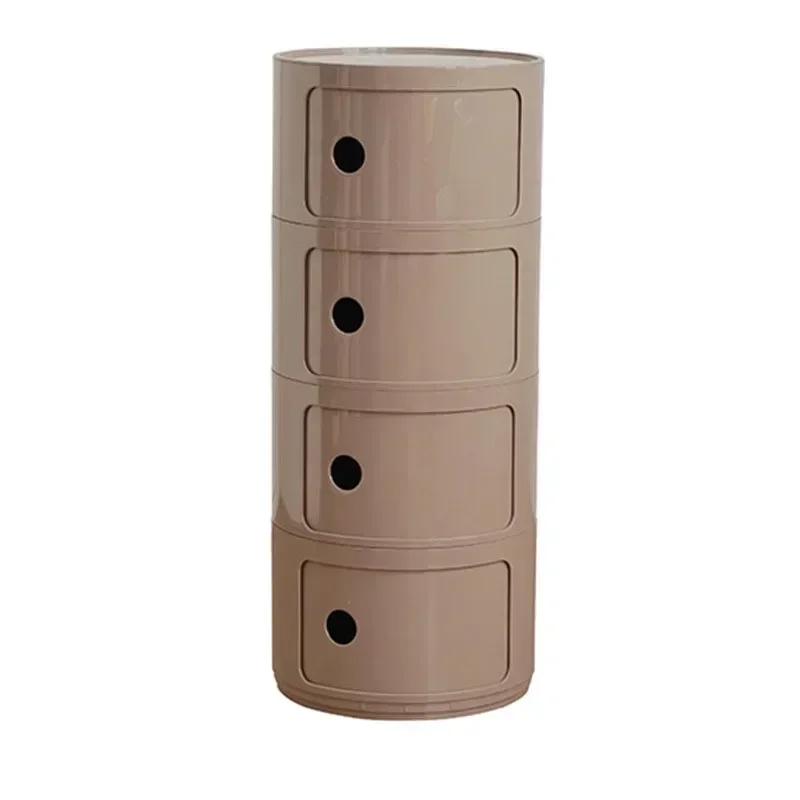 Cabinet Storage Cabinet Bedroom Furniture Modern Simple Plastic New Multi-Layer Bedside Storage Cabinet for Living Room Cylinder