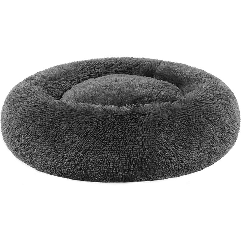 

50-80cm Round Pet Bed Long Plush Cat House Dog Bed for Medium Dogs Soft Cat Nest Kennel Dog Mattress Pet Supplies S-50x18cm