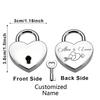 1 Stück Romantisches Herz Anpassbarer Name Hochzeitsschloss mit Schlüssel Hochzeits-Geburtstags-Reise-Geschenk Personalisierter Partnername Gravur Schloss