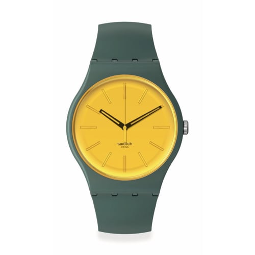 Swatch GOLD IN THE GARDEN Watch SO29G103 Green