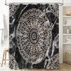 Boho Shower Curtain Mandala Pattern Nature Inspired Bathroom Decor Tropical Floral Abstract Art Modern Farmhouse Home Textile