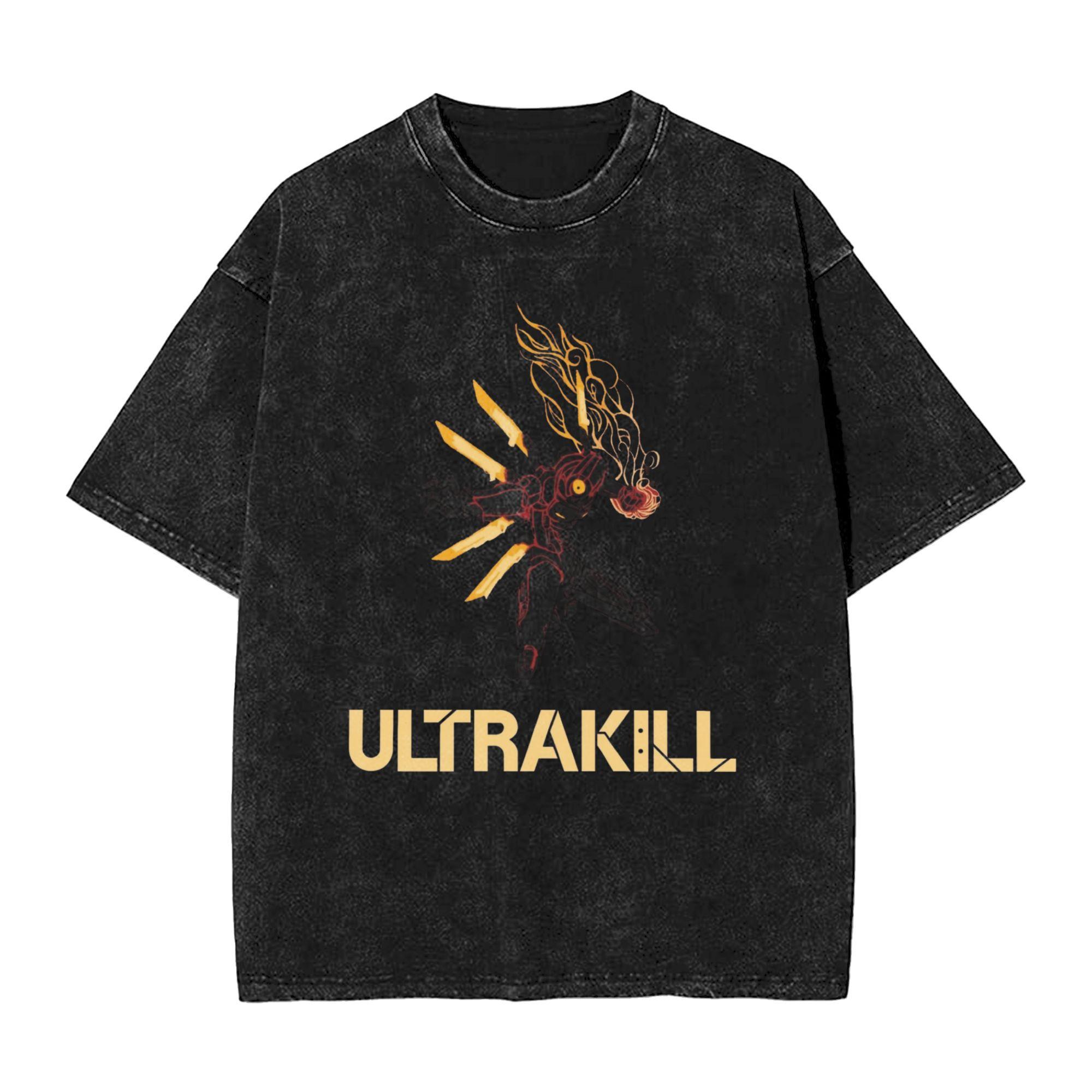 

Круті футболки для шутера Ultrakill для чоловіків, з круглим вирізом, з чистої бавовни, випрана футболка, футболки з коротким рукавом, літні топи XL