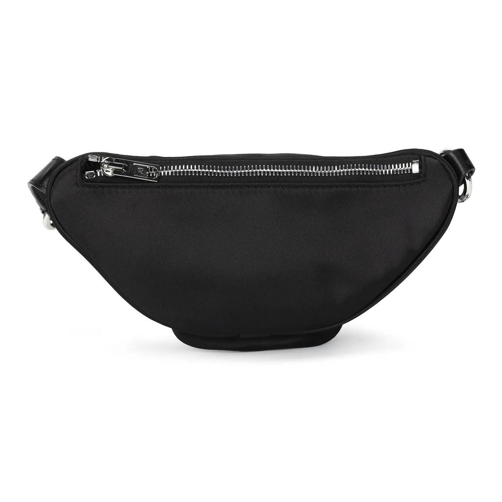 Alexander Wang Double-Zip Satin Crossbody Waist Bag Polyester Mini Unisex Couple Style Black