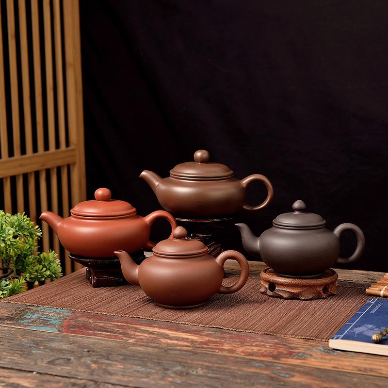 Raw ore large capacity purple sand teapot antique smile cherry pot handmade household cinnabar clay pot tea maker filter tea maker