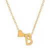 European & American Alphabet Love Heart Pendant Necklace – Versatile Peach Heart Clavicle Chain