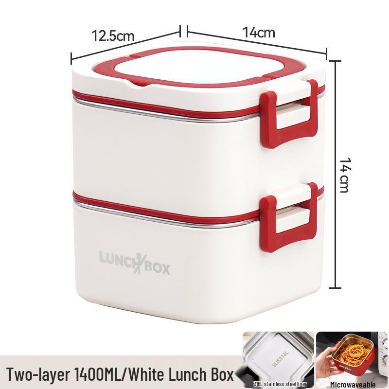 316 Stainless Steel Insulated Bento Lunch Box, Microwaveable Meal Container for Office Workers