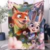 Hot Animal Zzootopia Blanket Warm Soft Small Cover Blanket Suitable For Kids Bedroom Living Room Sofa Bed Office Travel Camping