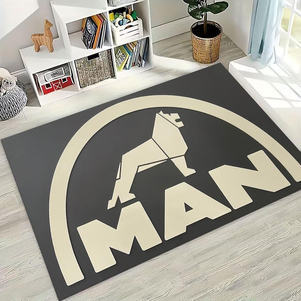 3D Man Truck Logo Motorcycle Carpet Rug for Bedroom Living Room Sofa Home Doormat Decor,Large Kids Play Non-slip Floor Mat