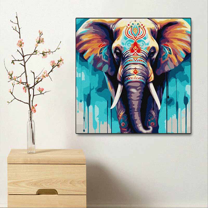 New Arrival 5D DIY Full Circle Diamond Painting "Painted Elephant" Embroidery Cross Stitch Home Decor Gift