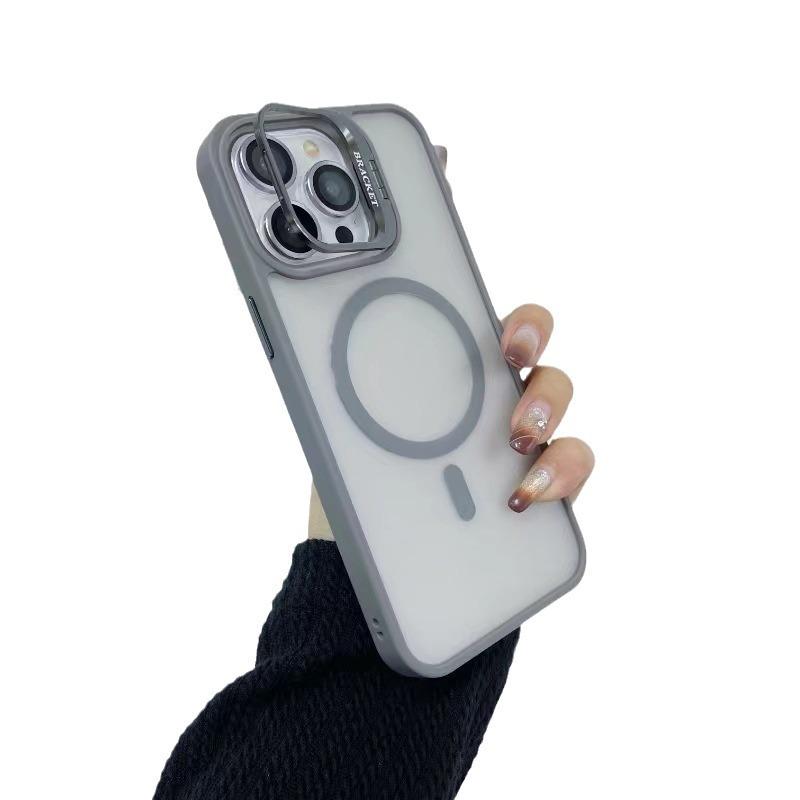 Suitable for Apple 15 Alloy Lens Magnetic Phone Case, Iphone14promax Matte Skin Feel 13 with Lens Film