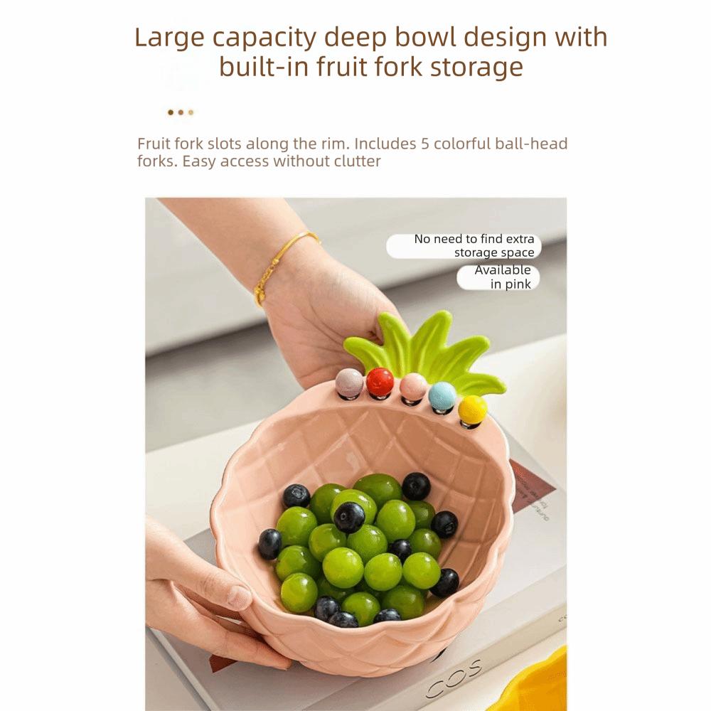 Cream-Style Fruit Serving Plate Reusable Ceramic Fruit Bowl Ceramic Fruit Plate Desktop Decoration