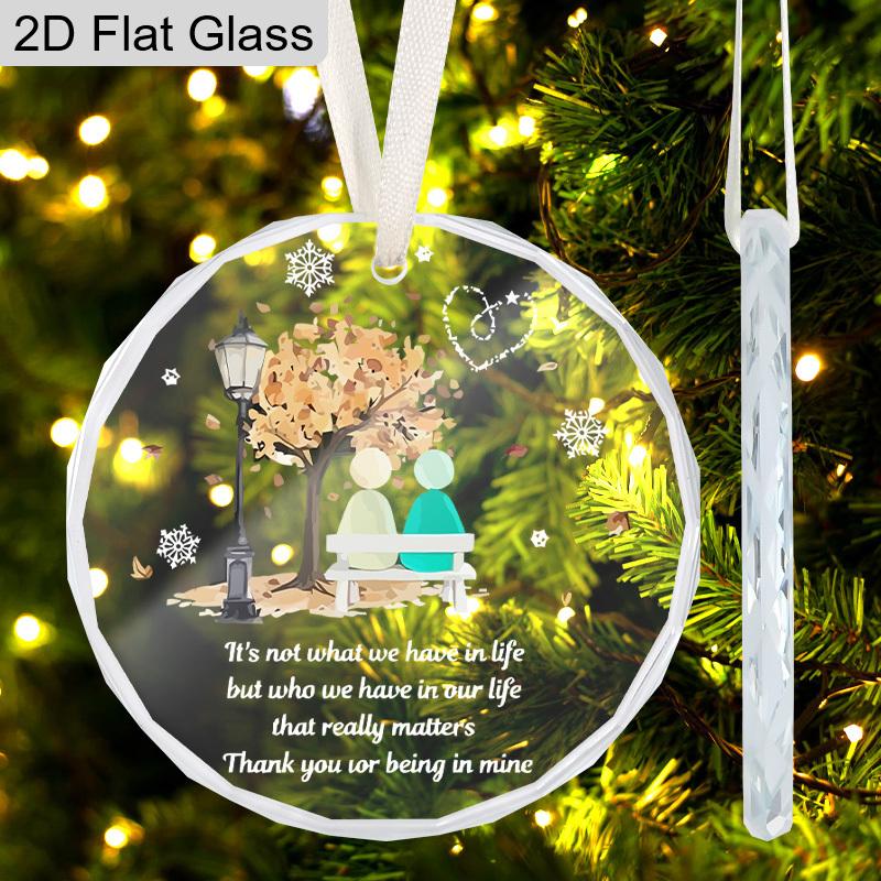 Christmas Friendship Transparent Glass Pendant Friendship Souvenir, Hanging Ornament, Navidad Keepsake,Holiday Party Decor, Friendship Gift