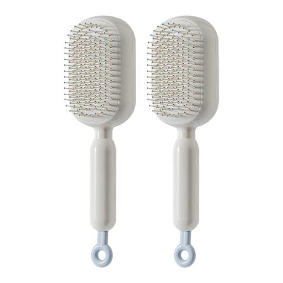 1/2/3 Pcs Escova de Cabelo Retrátil Auto-Limpante Massagem no Couro Cabeludo Antiestática Pente Almofada de Ar Portátil Viagem Homens Mulheres Escova para Desembaraçar e Estilizar Cabelo