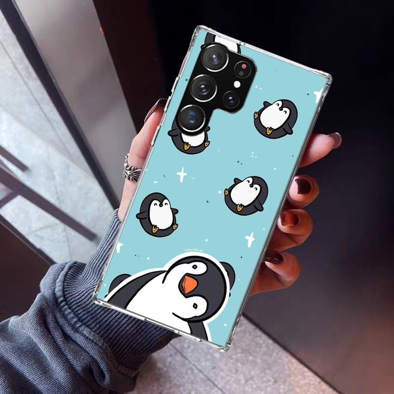 Cartoon P-Pingu Penguin Phone Case For Samsung Galaxy S23 S24 S25 Edge S26 Ultra S22 + S21 Plus S20 FE Cover Silicone Print Shel