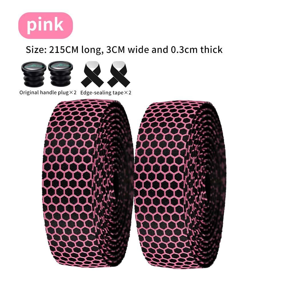 Road Bike Silicone Handlebar Tape, Honeycomb Texture Sweat-Absorbent Non-Slip Breathable Wrap for Drop Bar, Cycling Accessories