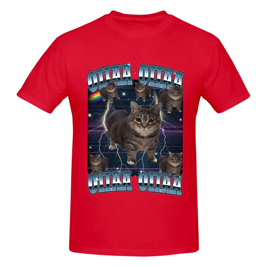 Unisex Oiia Cat Meme Funny T Shirt Streetwear Big Size Oneck Cotton Sleeve Tee Shirt