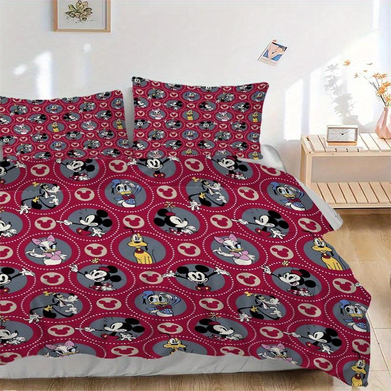 3pcs set Mickey Mouse, Minnie Mouse, Daisy Duck Bedding Set with Duvet Cover+Pillowcases, All-Season Polyester, Zipper Closure84