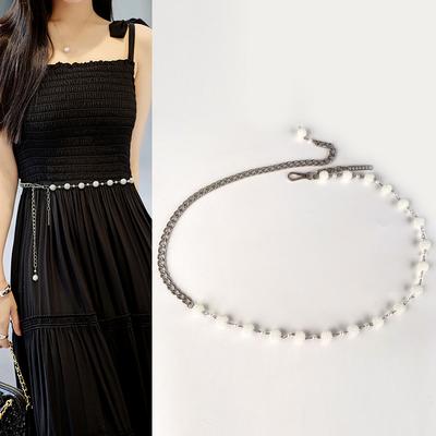 Pearl Waist Chain Women'S Sweet Belt Dress Simple Waist Elegant Belt With Skirt Decorative Belt