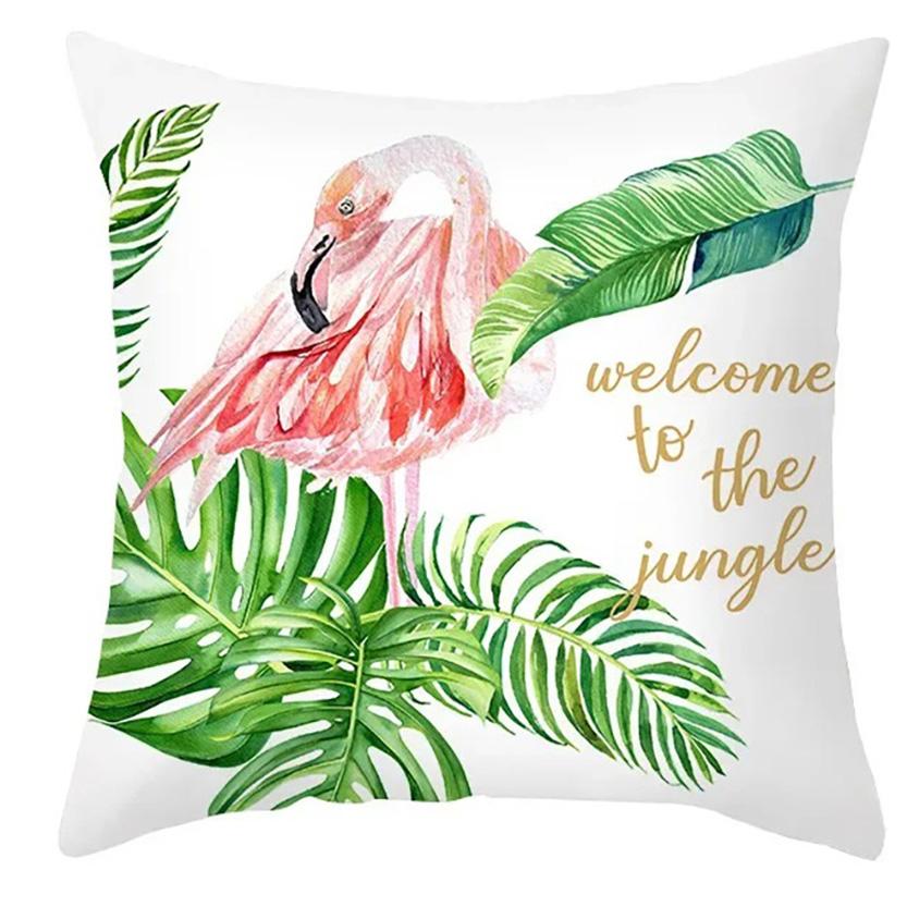 Home Decor Tropical Animals and Leaves Decorative Pillow Covers Pattern Cushion Cover Suitable for Sofa Bedroom Car Pillow Cover