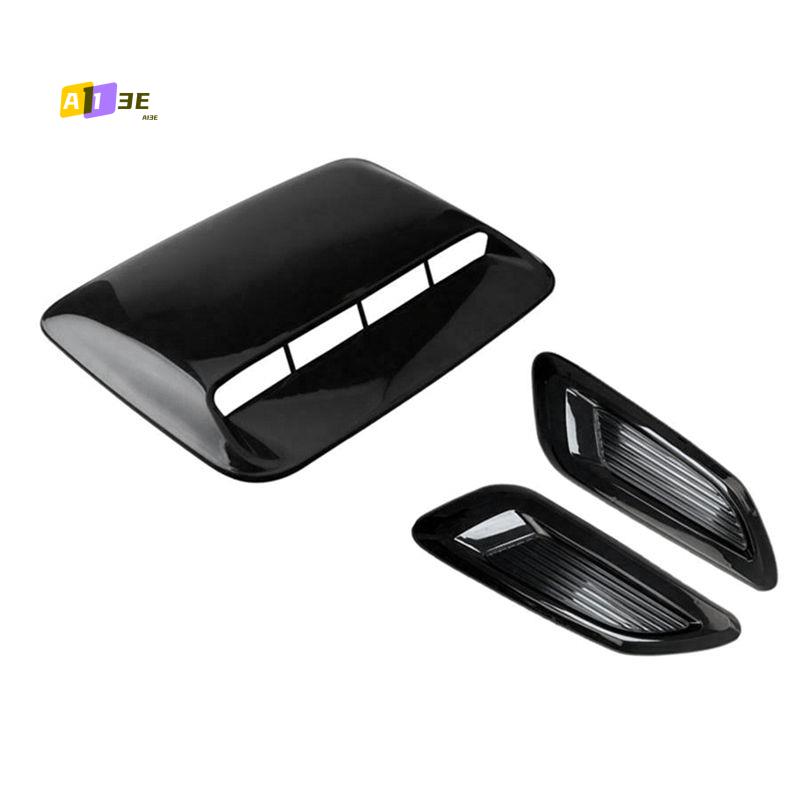 A03E-Car Air Flow Intake Hood Scoop Vent Bonnet Decor Cover Center Side Air Outlet Hood Auto Exterior Accessories Universal