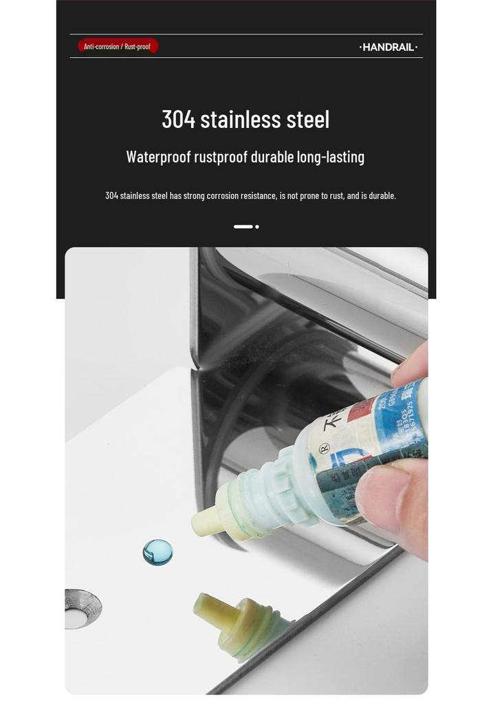 304 Stainless Steel U-Shaped Grab Bar: Safe, Accessible Bathroom Handrail for Elderly