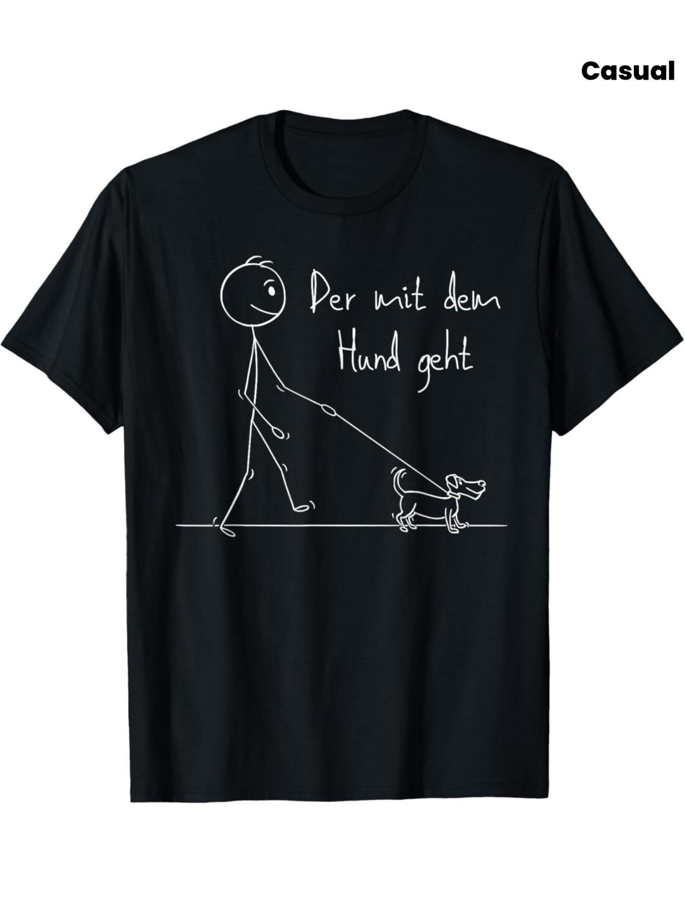 T-Shirt y2k German Quote Dog Owner Black/White M