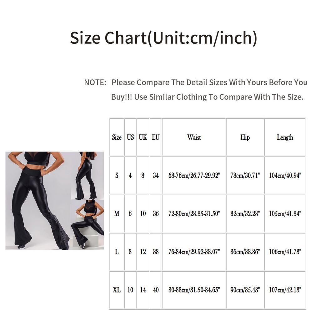 Damen Schlaghose mit Einsätzen aus Kunstleder, schmale Passform, Schlaghose, weite Hose