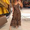 Trendy 2025 Women's Leopard & Butterfly Print Spaghetti Strap V-Neck Maxi Dress