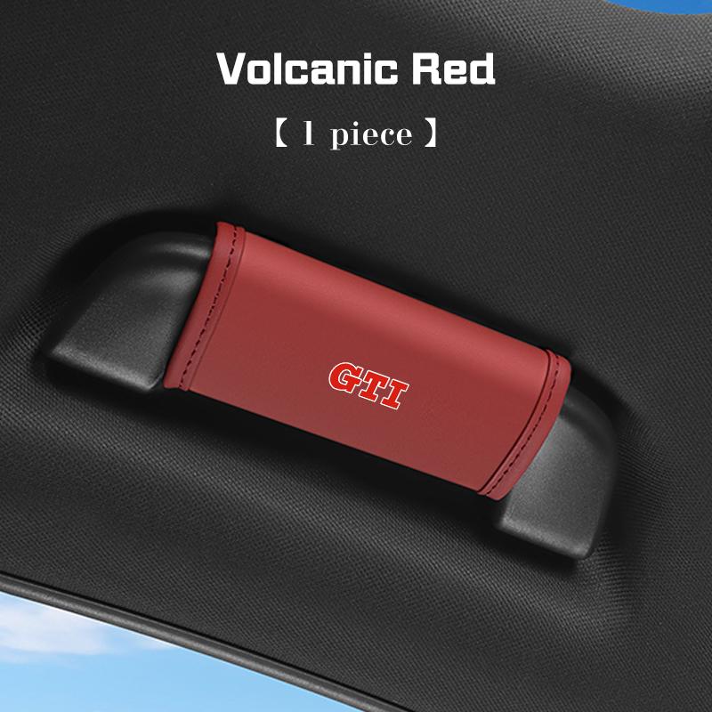For VW R Leather Car Roof Handle Protective Cover Pull Gloves Accessories Arteon CC Passat Polo Golf Magotan Jetta T-Roc Taigo Zj3