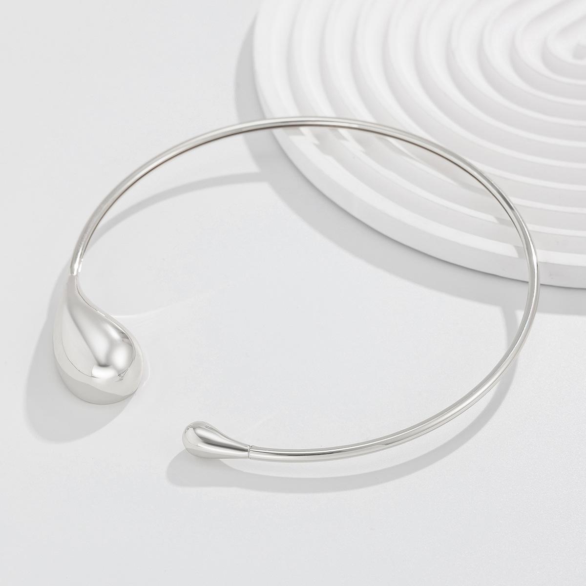 

Модное ожерелье из сплава в форме капли воды, простое, шикарное, ретро, минималистичное, открывающееся, металлическое, яркое, с лицом, ожерелье-воротник