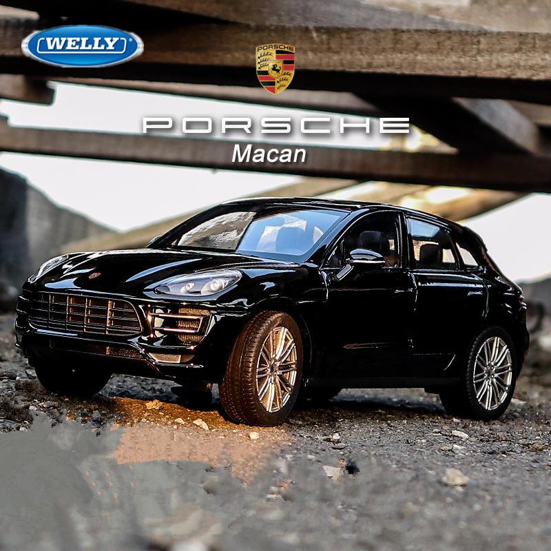 WELLY 1/24 Porsche Macan Turbo SUV Alloy Car Model Diecast Metal Toy Vehicles Car Model High Simulation Collection Children Gift