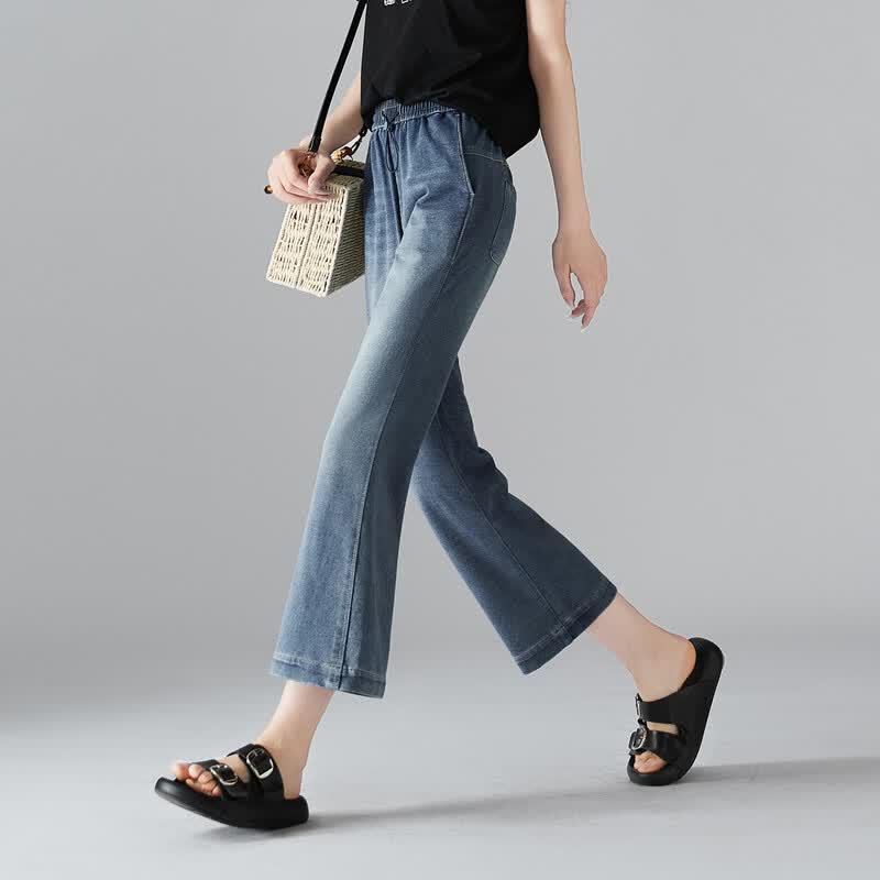 SOFSIL Women's Elastic Waist Flare Jeans