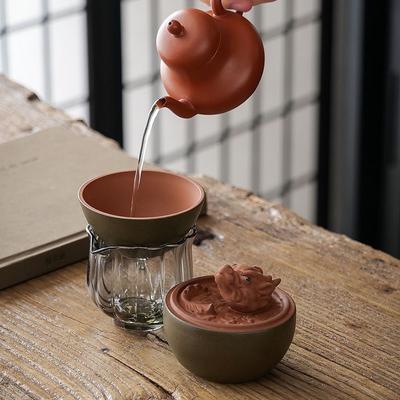 Creative Dargon Egg Tea Infusor Tea Brewing Strainer Set Tea Strainer Holder Household Tea Maker Tea Filter Tea Pets Ornaments
