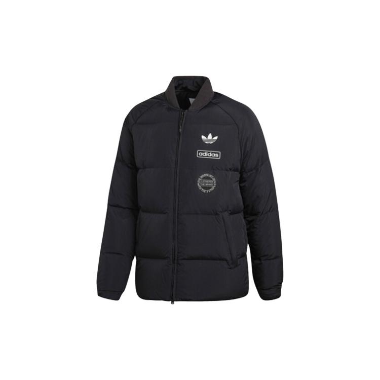 adidas originals Graphic JKT Contrasting Colors Windproof Stay Warm Sports Down Jacket Black Men s DP8555 XL