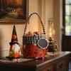 Großer Süßigkeitenhalter Halloween Kürbis Geist Leckerbissen Tasche, Niedlicher Korb mit Spitzenhenkel für Tragbaren Geschenkkorb Kinder, Gruselige Tasche Süßes oder Saures