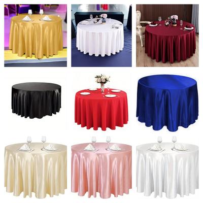 Runde Tischdecke aus Satin, goldfarben, Polyester, für Hochzeiten/Bankette/Restaurants – seidiger Satin, weiche Tischdekoration