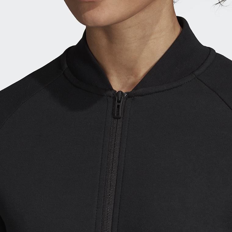 Adidas W Mh 3S Dk Jkt Striped Detail Logo Vintage Sports Stand Collar Printed Zip Jacket Women Jackets Black DX7971