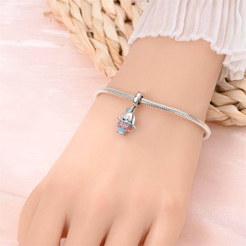Charm Bead Charms Authentic copper Plated Ice Cream Milk Tea Cup Fruit Pastry Pendant Bead Charms Compatible With Bracelets Diy Fine Gift Women