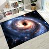Dreamy Galaxy Universe Space Stars Black Hole Earth Rug for Bedroom Living Room Sofa Home Doormat Decor,Kid Non-slip Floor Mat