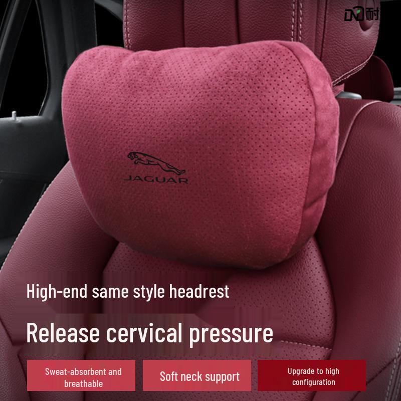 Atmungsaktive Nackenstützen-Kopfstützen aus Wildleder für Jaguar XEL/XFL/F-PACE Autositze