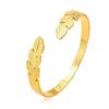 Versatile Feather Stainless Steel Leaf Bracelet - Retro Open Adjustable Design