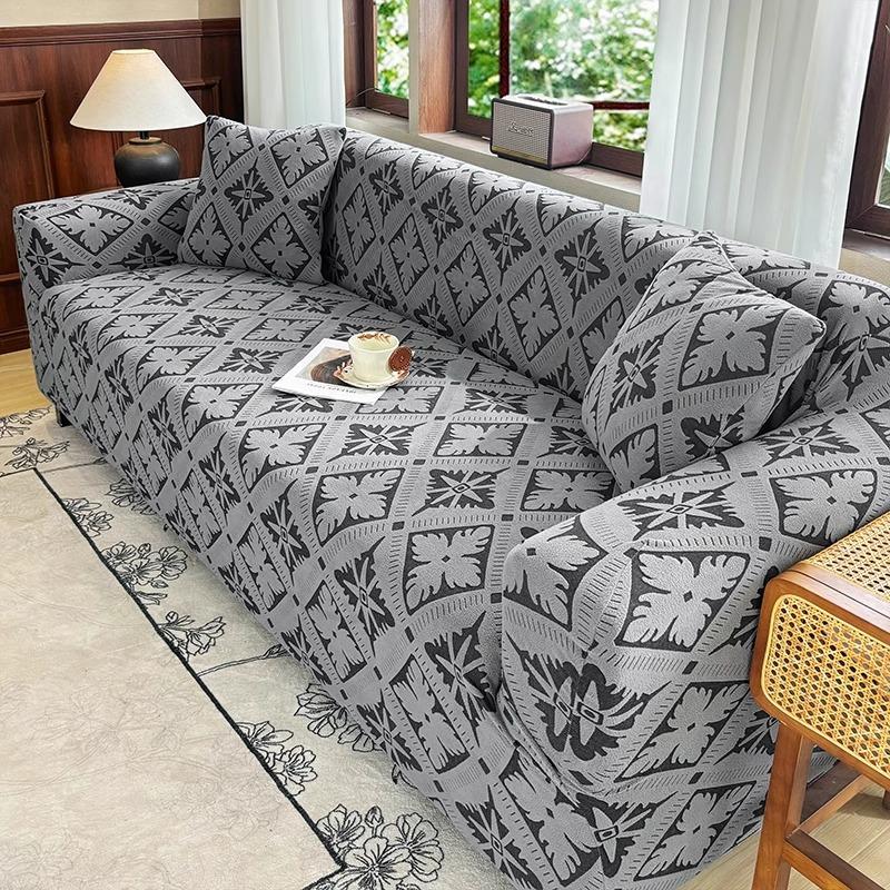 Mid Century Style New Four Season Universal Elastic Sofa Cover All Inclusive One Line Anti Cat Scratch Straight Sofa Upholstery