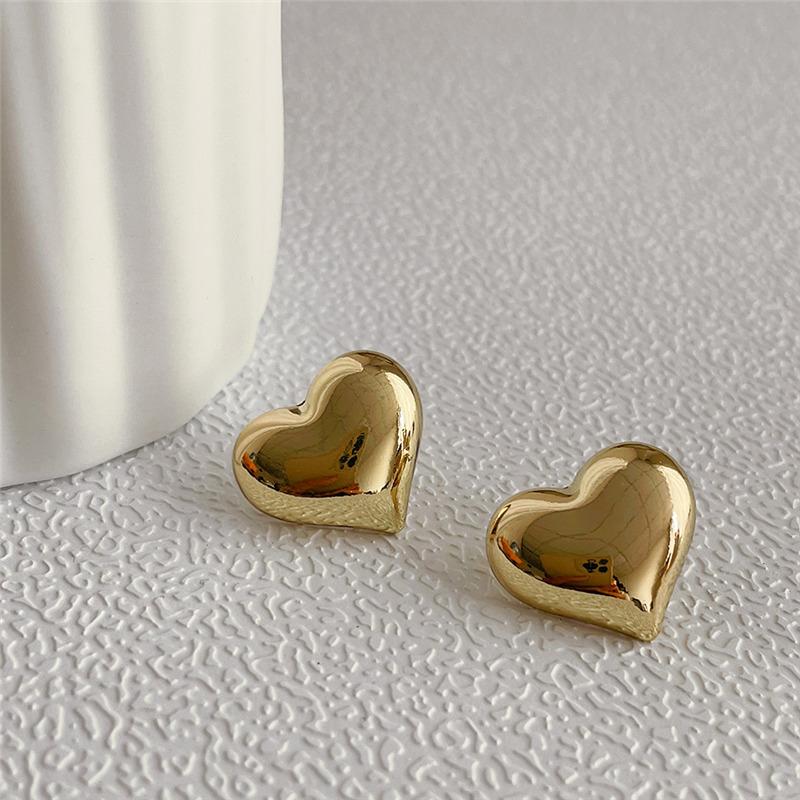 European Style Punk Fashion Geometric Half Metal Big Ball Round Stud Earrings for Women Girls Party Accessories