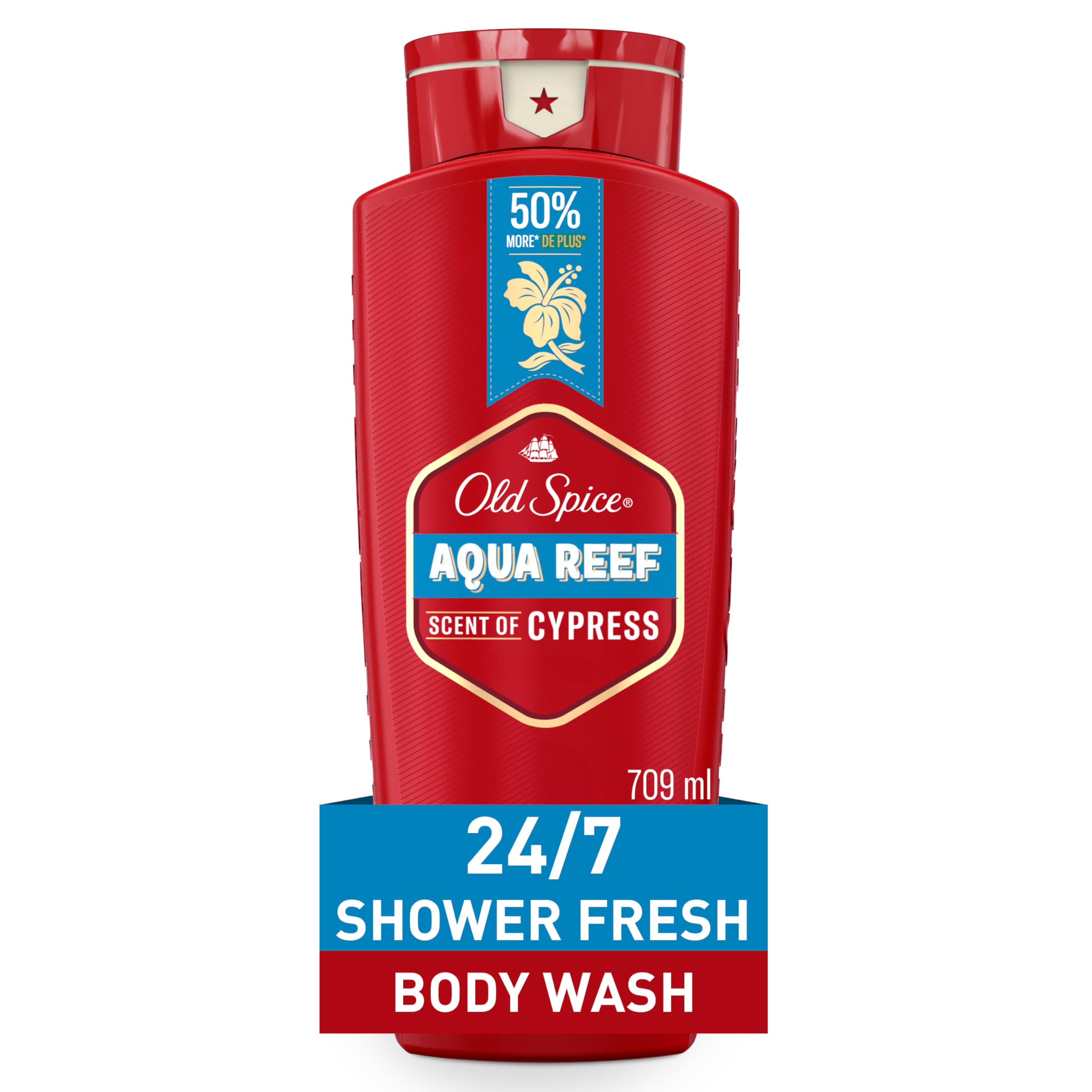 OLD SPICE BODY WASH AQUA REEF 24oz709ml Body Wash Body Soap for Men, Aqua Reef Scent [Official Import] [OSS] (with Japanese label)