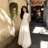 Early Spring Apricot Lace Slim Beautiful Dress Women's 2026 Summer New Sleeveless Long Dress Apricot Vest Skirt Women's Clothing
