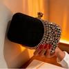 New Women Rhinestone Evening Bag Elegant Banquet Handbag Formal Dress Clutch Versatile Single‑Shoulder Crossbody Party Purse