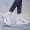 Summer Polyurethane Bottom Sandals Wedge Heel Open-toed High-heeled Slippers Large Size 42 Casual Women's Shoes