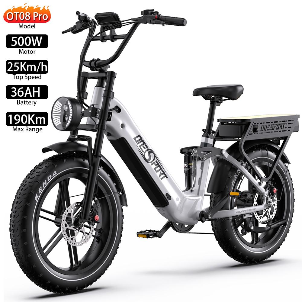 Elektrofahrrad Onesport 20" 500W Motor Vollfederung 48V 36AH Erwachsenen E-Bike Höchstgeschwindigkeit 25 km/h 7 Gänge Zuladung 120 kg OT08 Pro