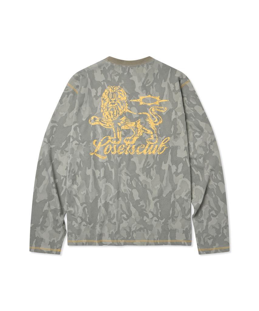 Lujeoseukeulleob Crack Logo Long Sleeve T-Shirt Camo