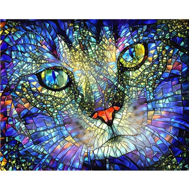 DIY 5D Diamond Painting Autumn Scenery Full Round Square Drill Resin Animal Diamont Embroidery Cat Cross Stitch Home Decor Gift